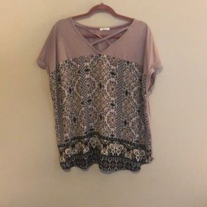 Cross front patterned shirt